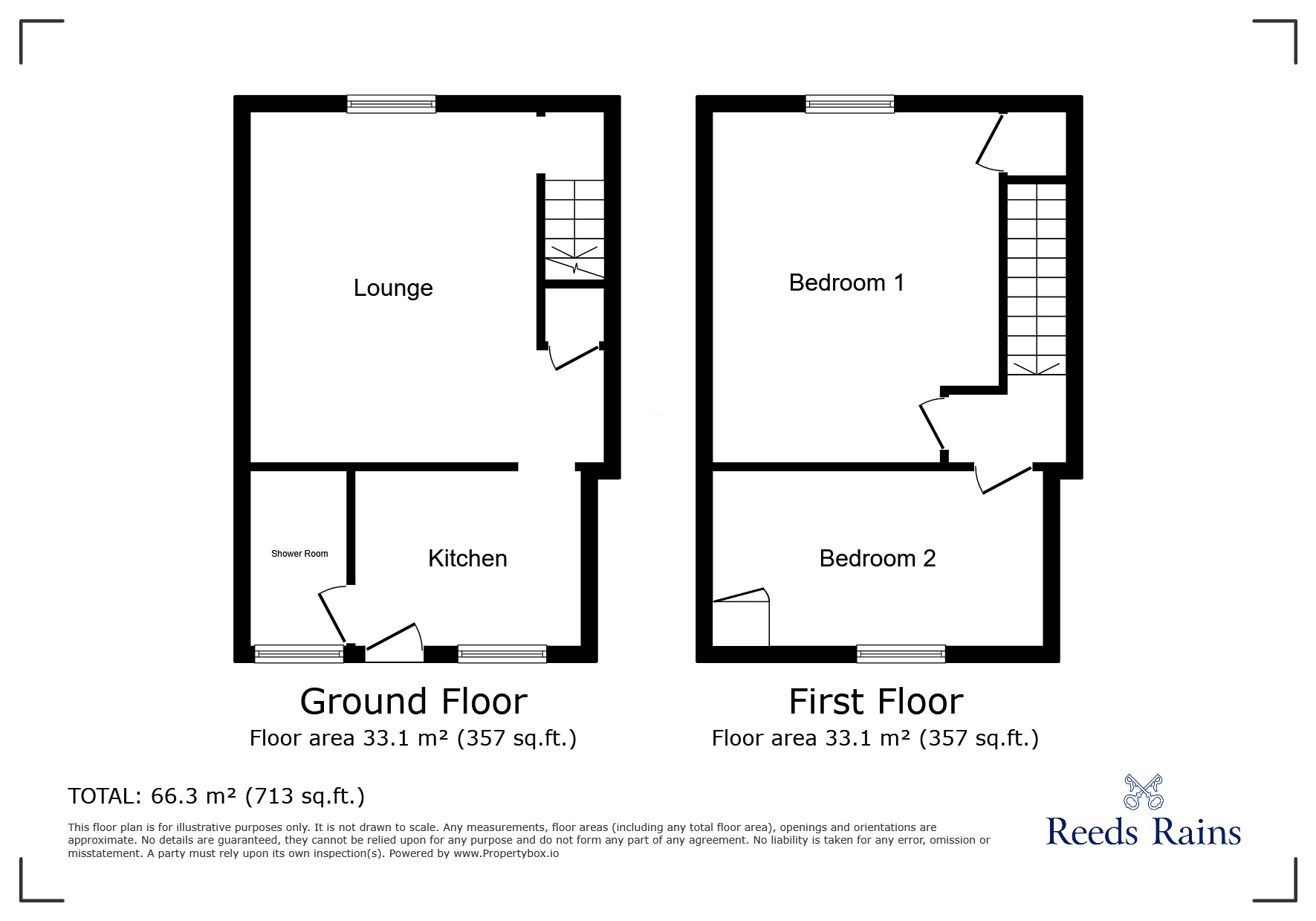 Floorplan of 2 bedroom Mid Terrace House for sale, St. Albans Street, Tow Law, Durham, DL13