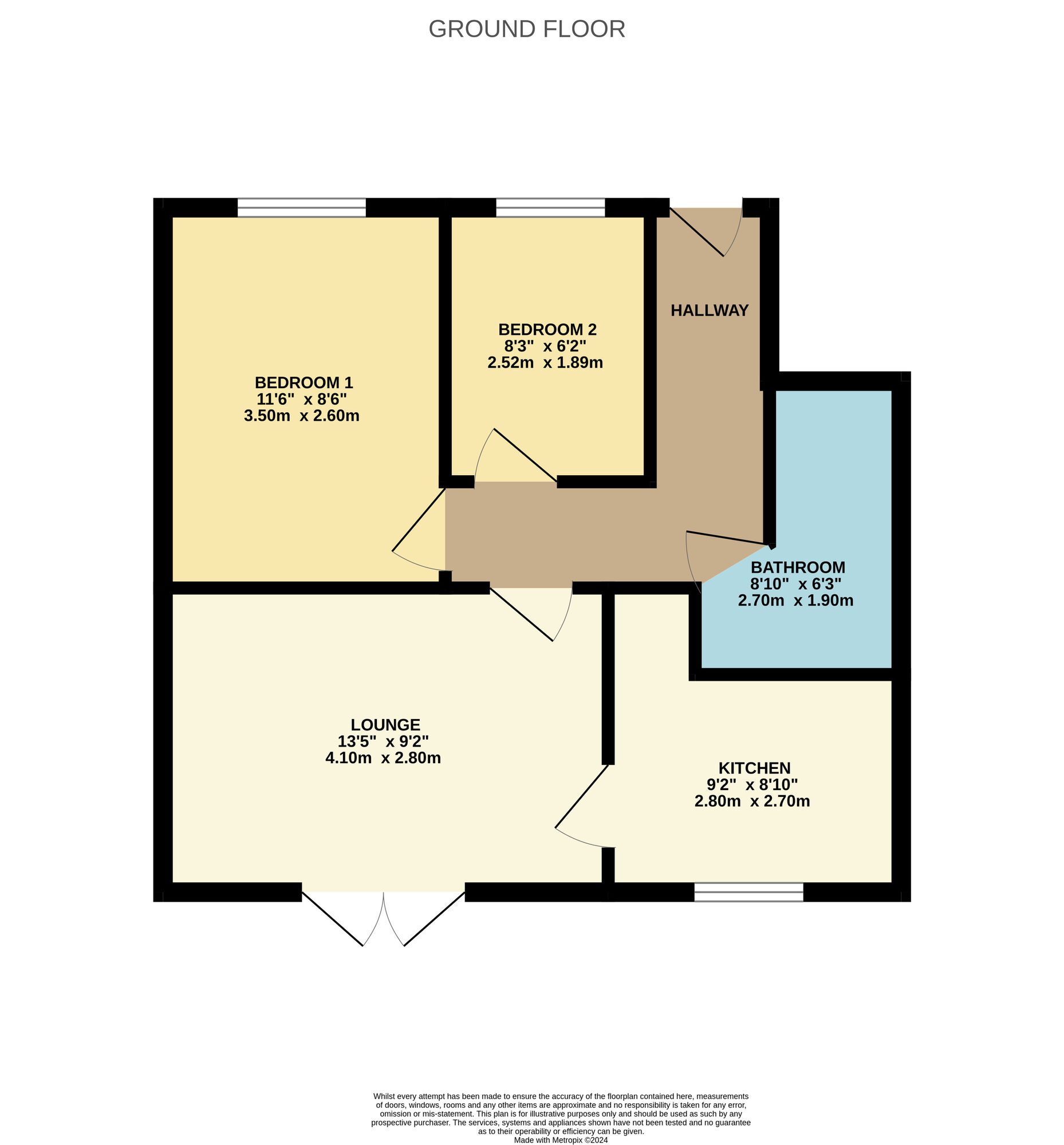 Floorplan of 2 bedroom  Flat for sale, Byerley Court, Shildon, Durham, DL4