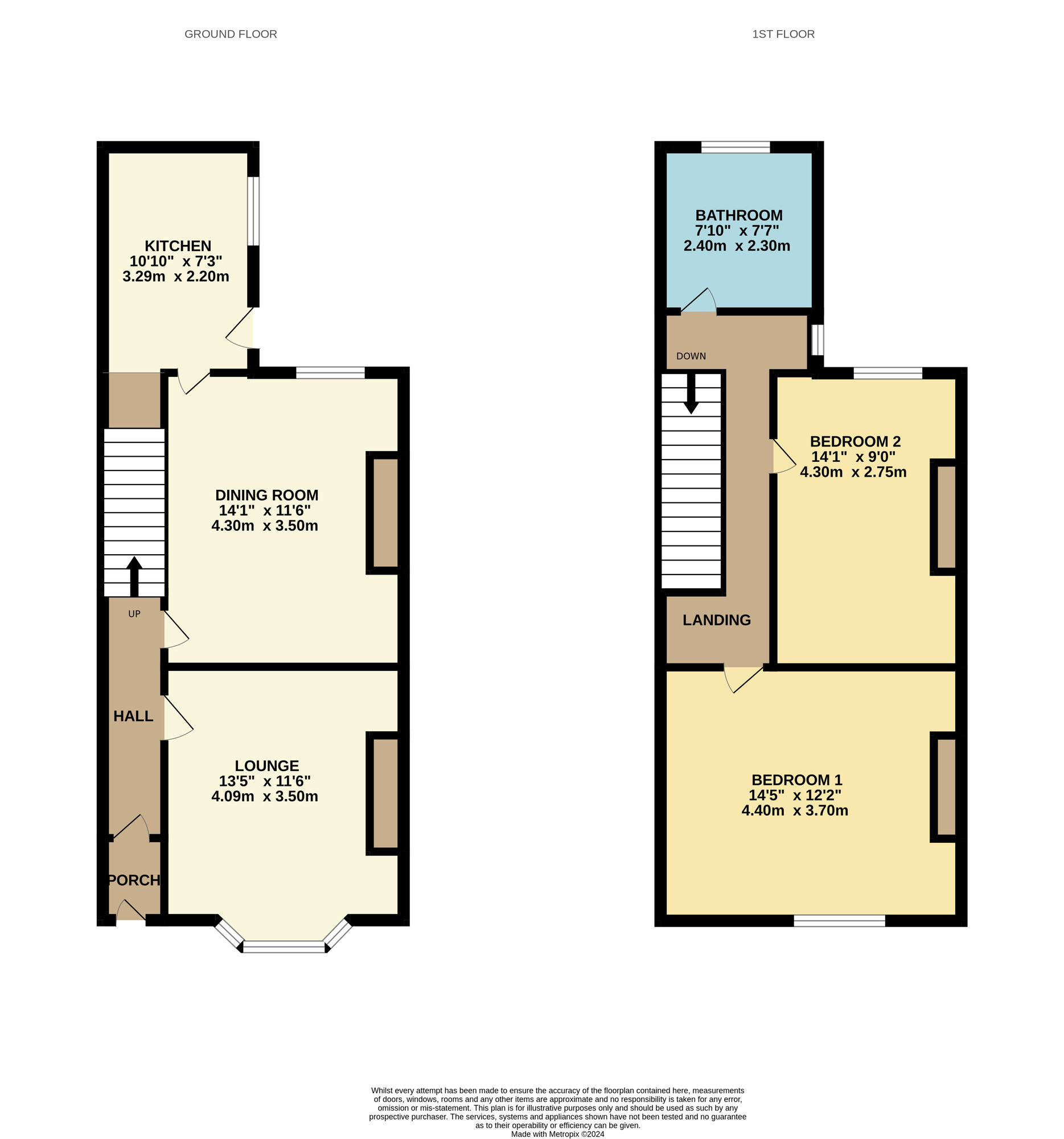 Floorplan of 2 bedroom Mid Terrace House for sale, Firwood Terrace, Ferryhill, Durham, DL17