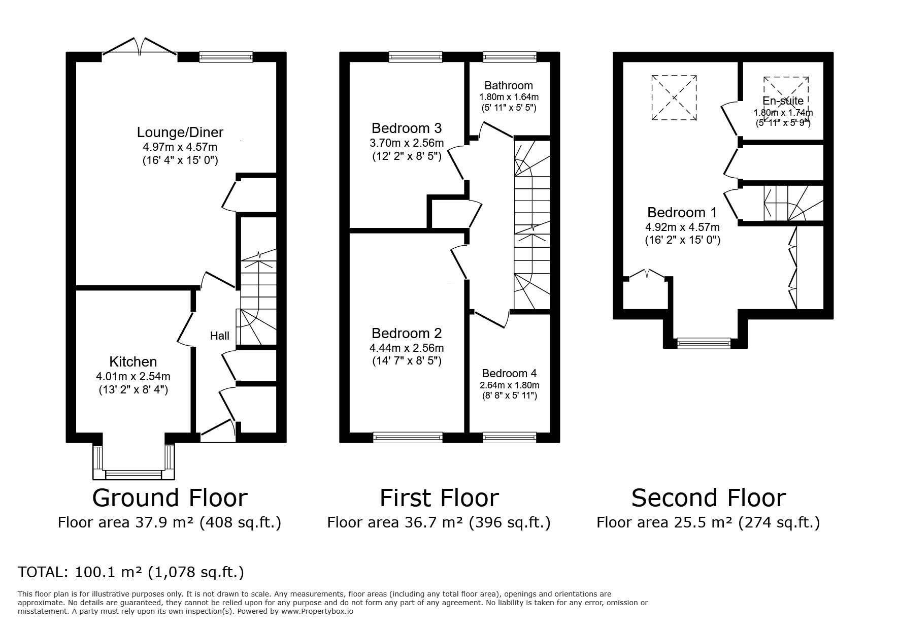 Floorplan of 4 bedroom Semi Detached House to rent, Prospect Place, Coxhoe, Durham, DH6