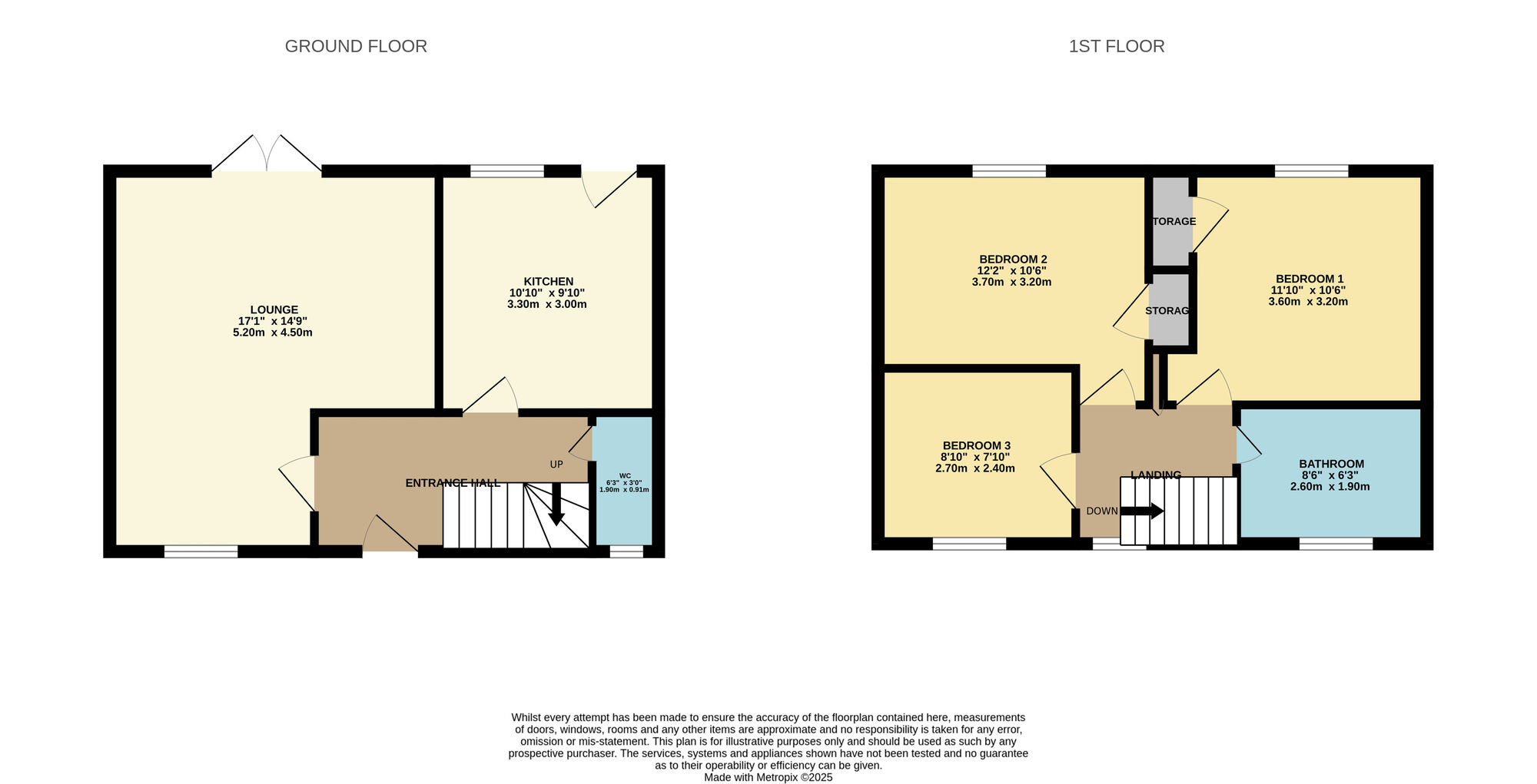 Floorplan of 3 bedroom Mid Terrace House for sale, Roosevelt Road, Durham, DH1