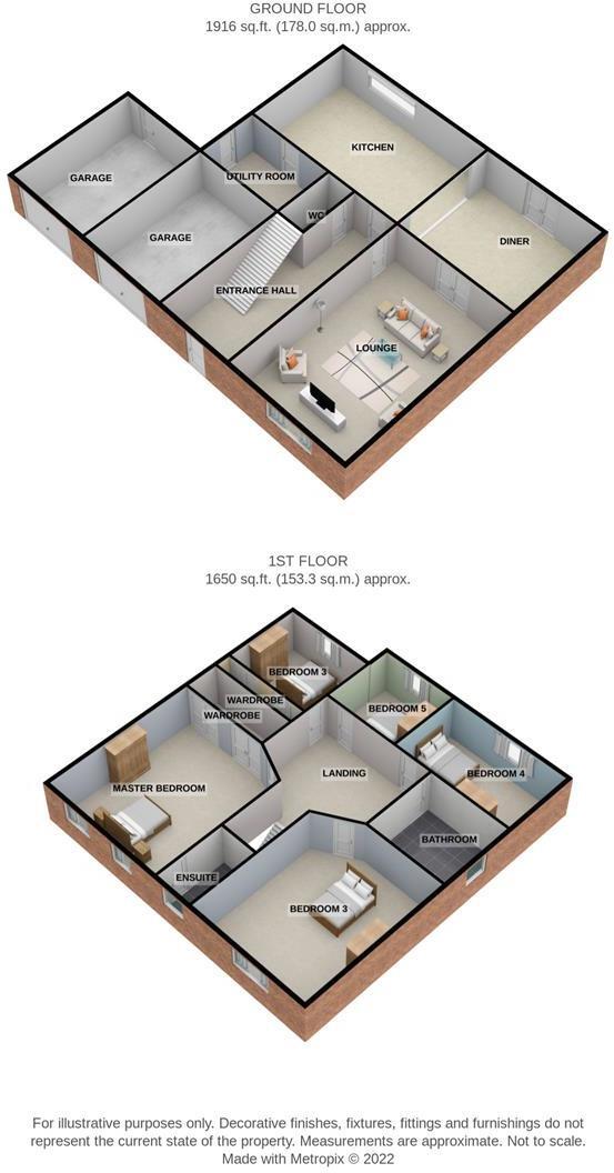 Floorplan of 5 bedroom Detached House for sale, Manor Road, Willington, Durham, DL15