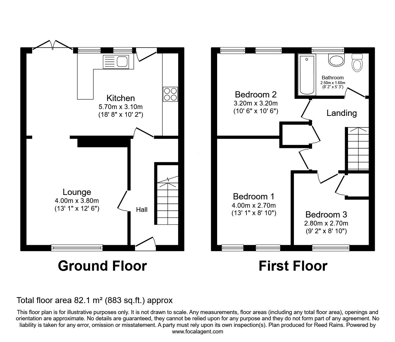 Floorplan of 3 bedroom Semi Detached House to rent, Edge Court, Durham, DH1