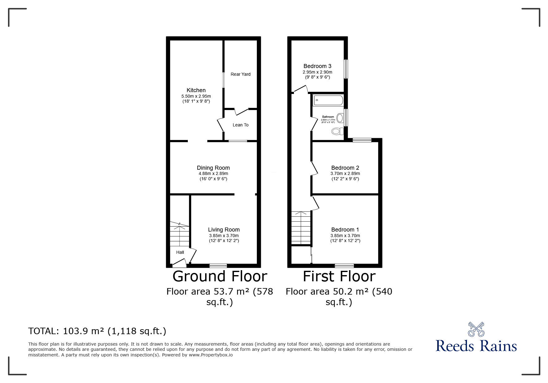 Floorplan of 3 bedroom Mid Terrace House to rent, Tindale Crescent, Bishop Auckland, Durham, DL14