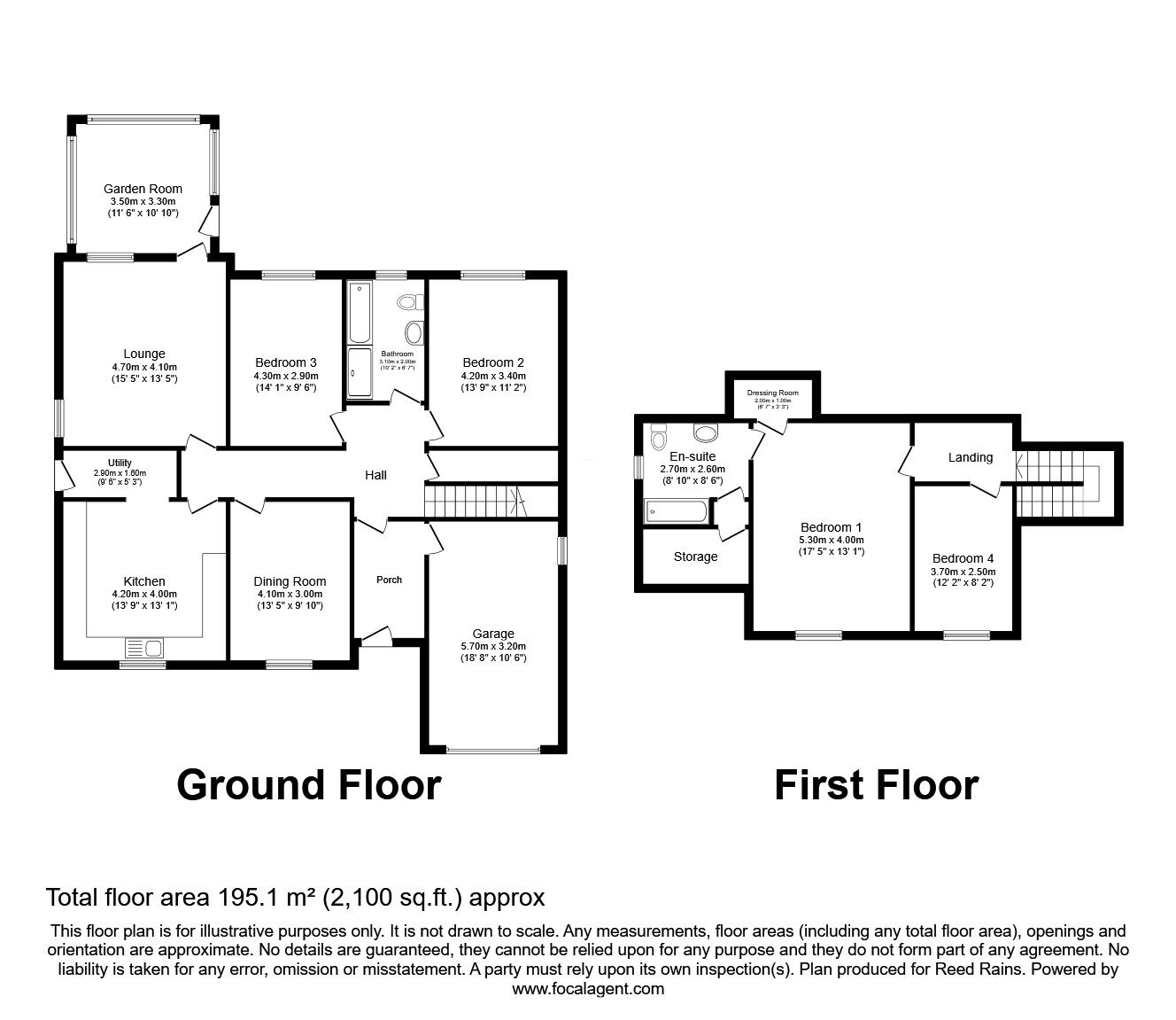 Floorplan of 4 bedroom Detached Bungalow for sale, The Willows, Carrville, Durham, DH1