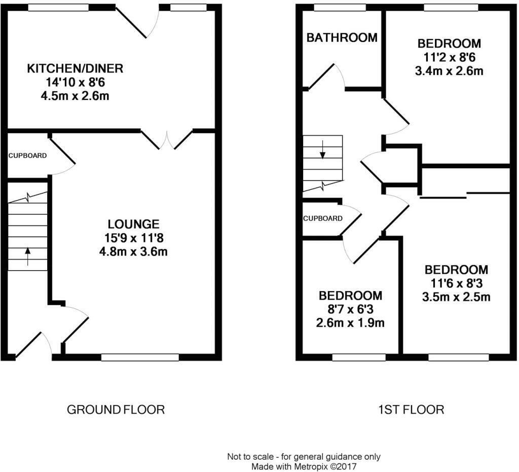 Floorplan of 3 bedroom Mid Terrace House to rent, Deerness Heights, Brandon, Durham, DH7