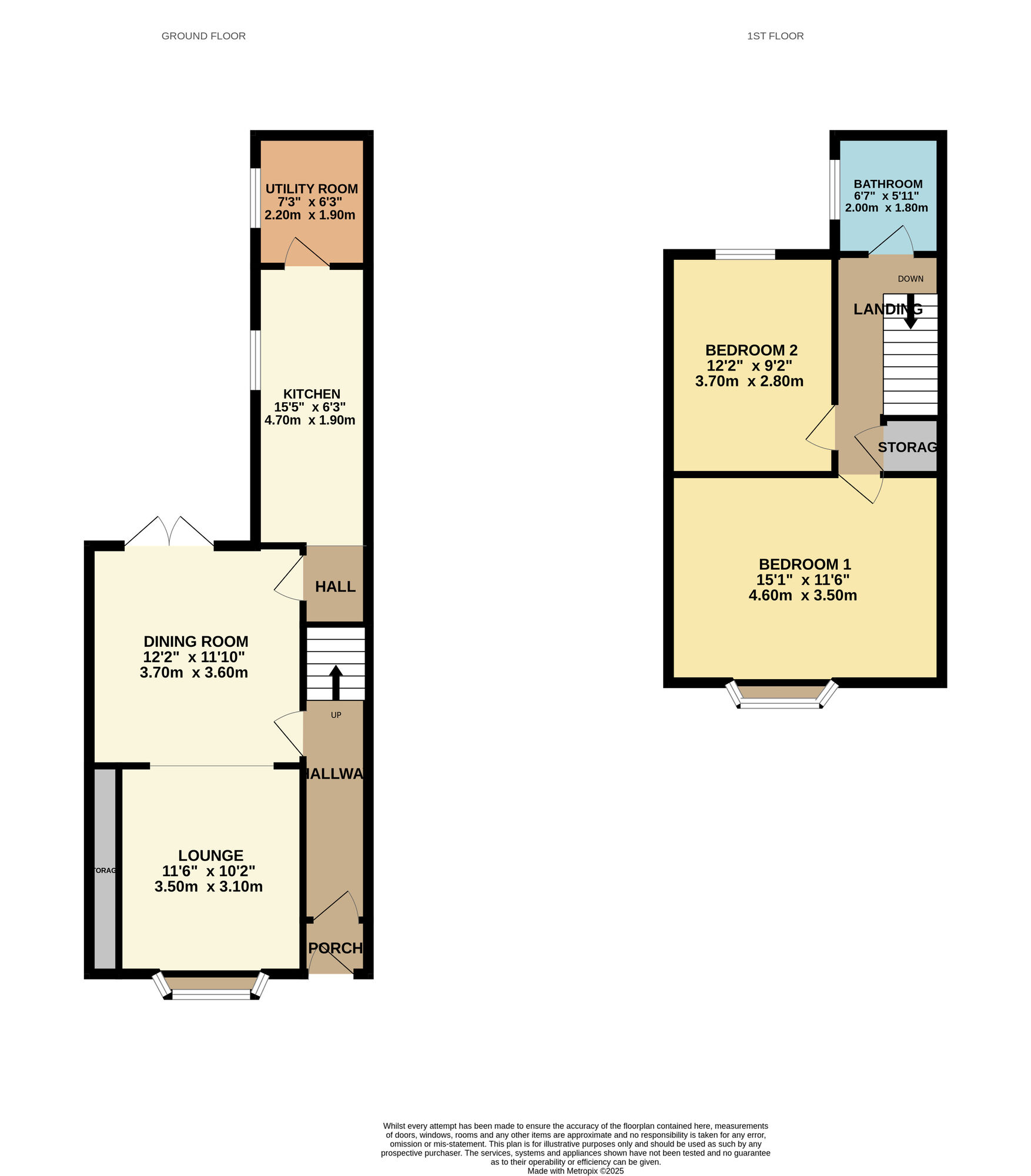 Floorplan of 2 bedroom Mid Terrace House for sale, Lax Terrace, Crook, Durham, DL15