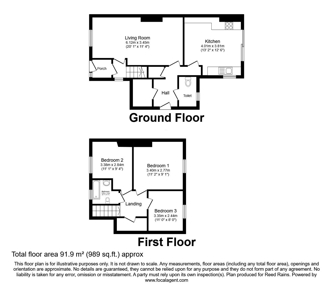 Floorplan of 3 bedroom Semi Detached House for sale, The Crescent, Sherburn Village, Durham, DH6