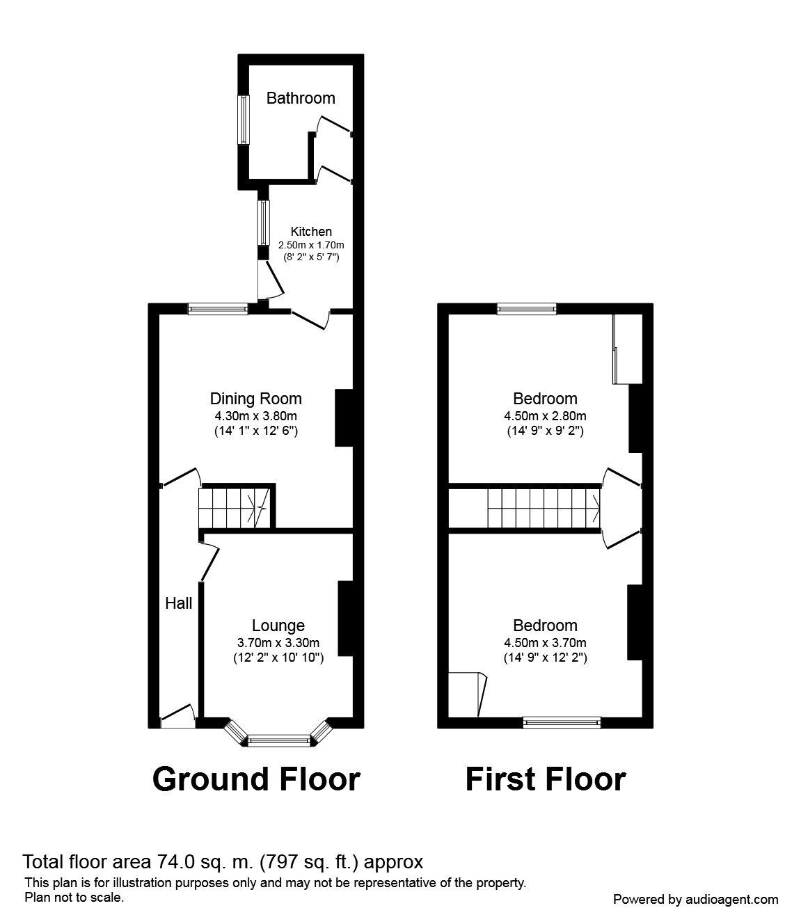 Floorplan of 2 bedroom Mid Terrace House for sale, Garden Terrace, Thornley, Durham, DH6