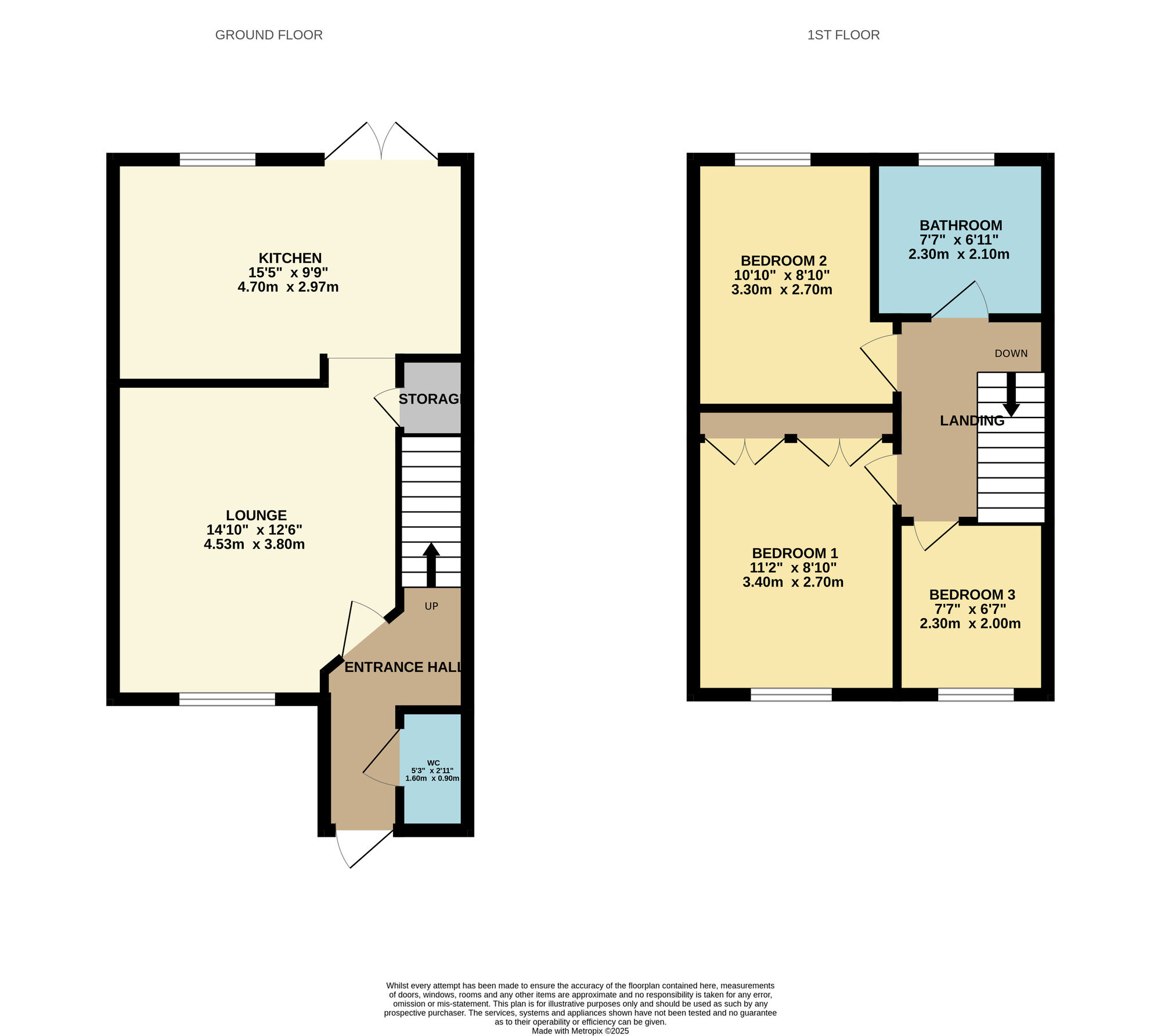 Floorplan of 3 bedroom Semi Detached House for sale, Hatfield Close, Framwellgate Moor, Durham, DH1