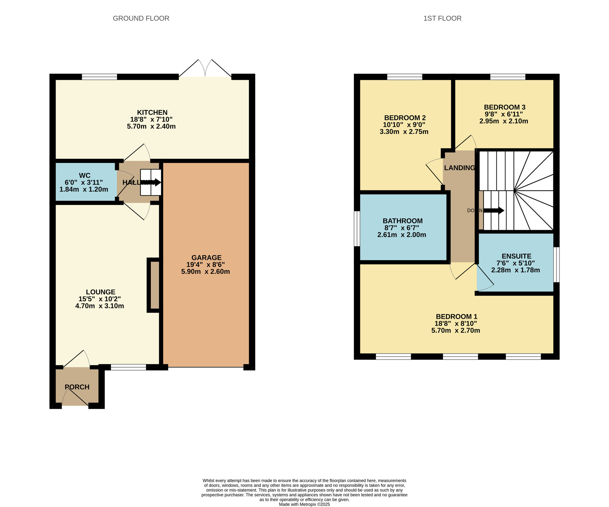 Floorplan of 3 bedroom Detached House for sale, Tilery Close, Bowburn, Durham, DH6