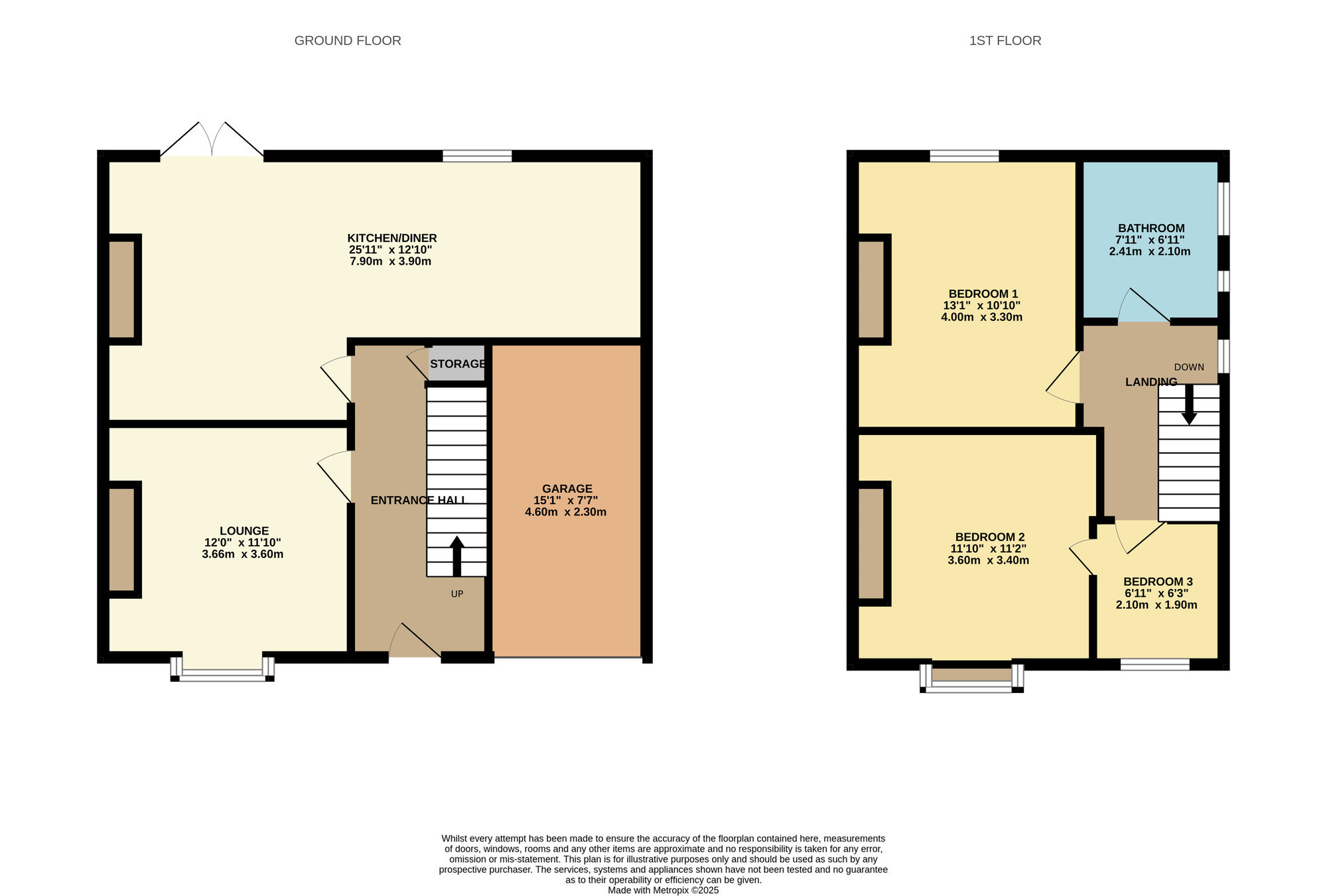 Floorplan of 3 bedroom Semi Detached House for sale, Clifford Avenue, Bishop Auckland, Durham, DL14