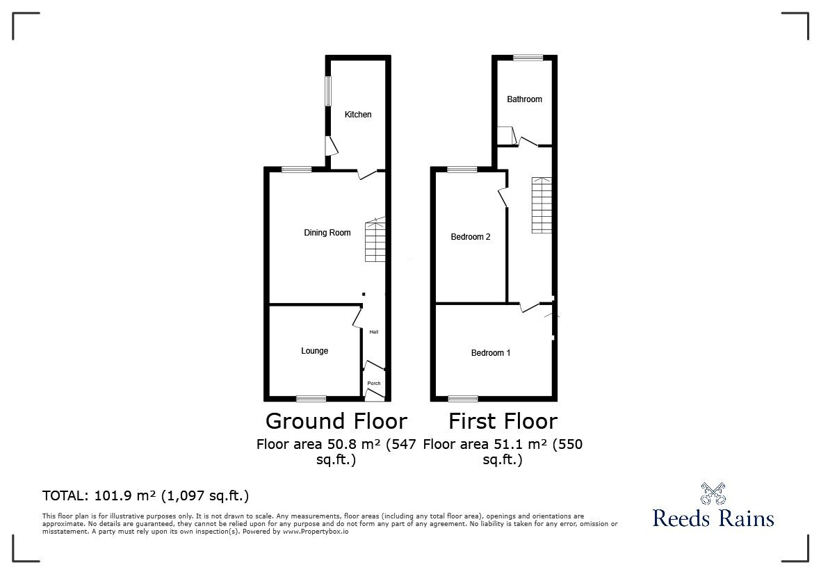 Floorplan of 2 bedroom Mid Terrace House to rent, Station Road, Ushaw Moor, Durham, DH7