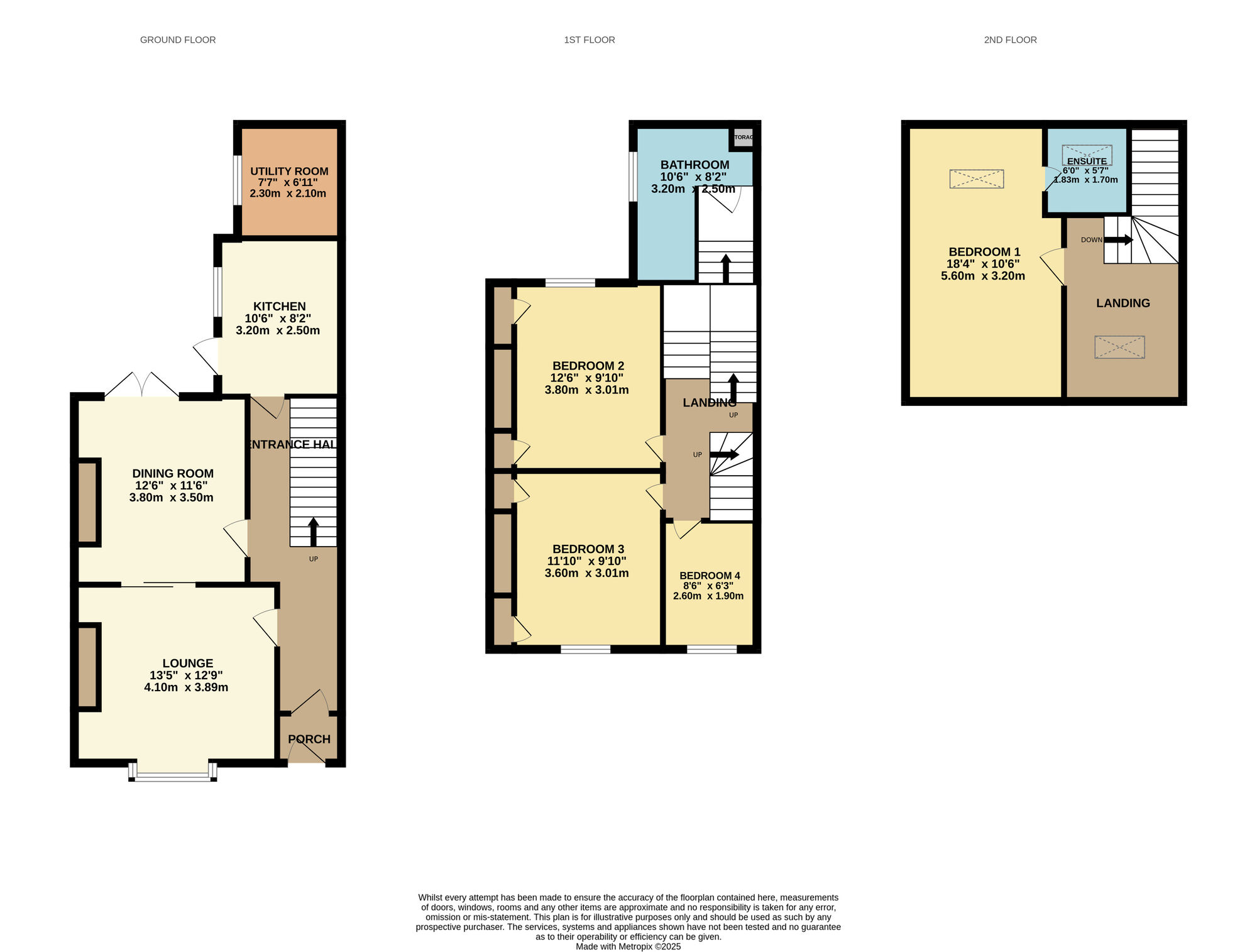 Floorplan of 4 bedroom Mid Terrace House for sale, Nevilledale Terrace, Durham, DH1