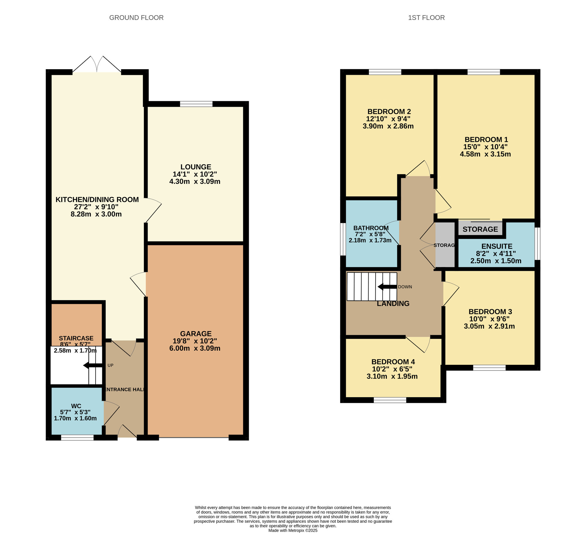 Floorplan of 4 bedroom Detached House for sale, Bradbury Way, Chilton, Durham, DL17