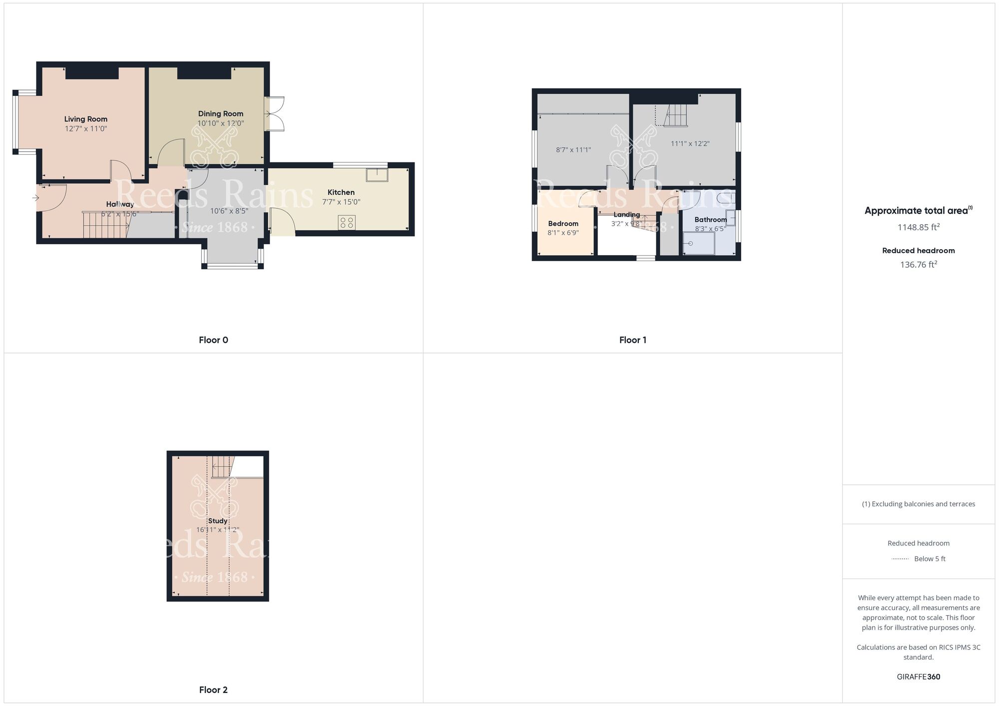 Floorplan of 3 bedroom Semi Detached House for sale, Queens Road, Bishop Auckland, Durham, DL14