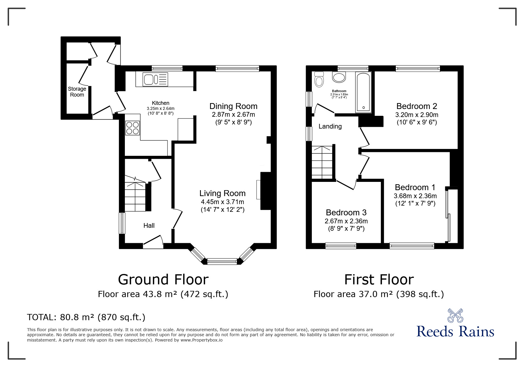 Floorplan of 3 bedroom Semi Detached House to rent, East Lea, Thornley, Durham, DH6