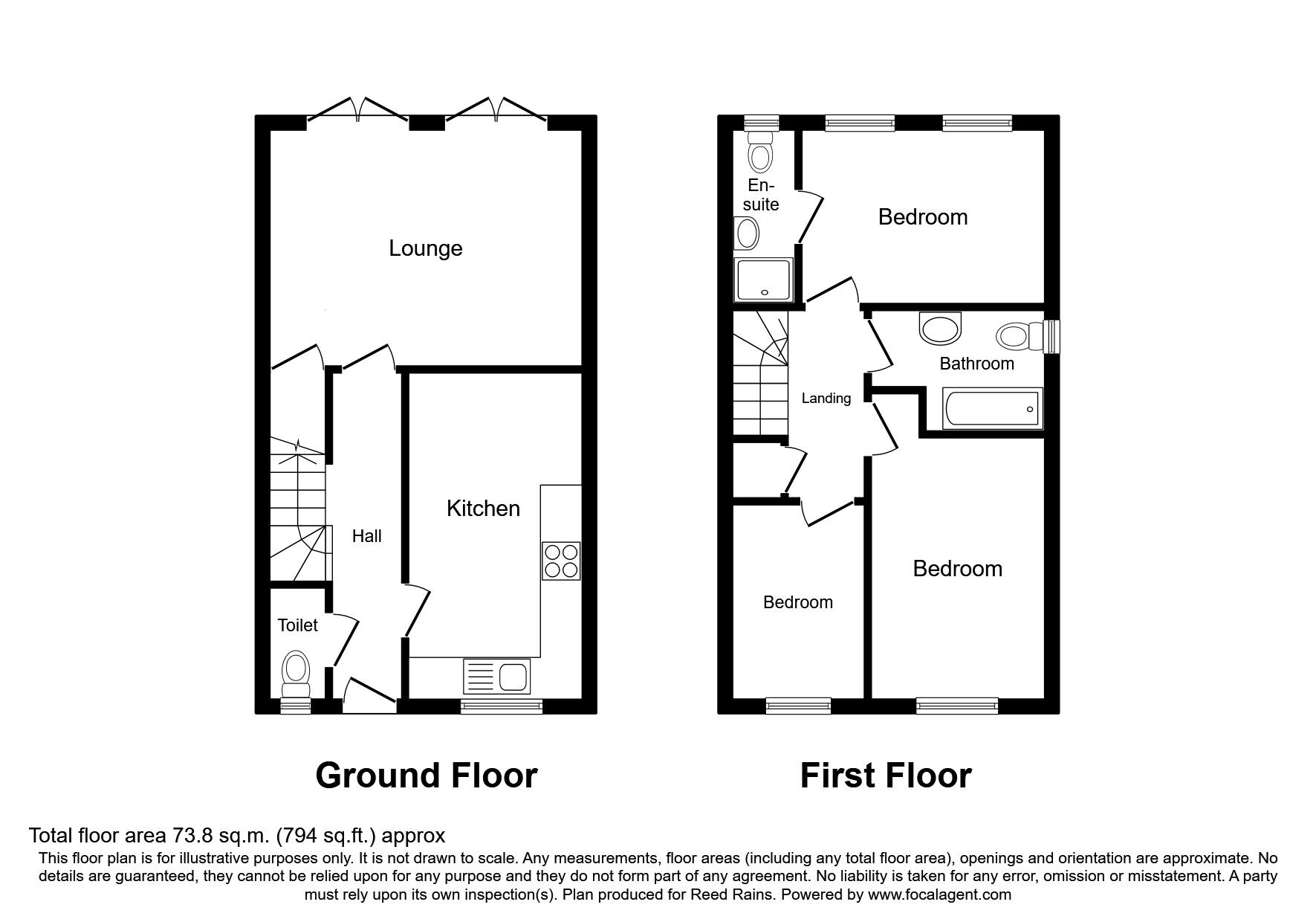 Floorplan of 3 bedroom Semi Detached House for sale, Cavell Drive, Bowburn, Durham, DH6