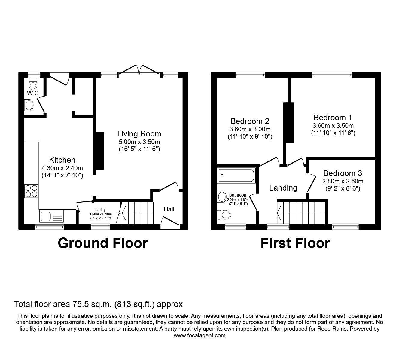 Floorplan of 3 bedroom Semi Detached House to rent, Dovedale Avenue, Withington, Manchester, M20