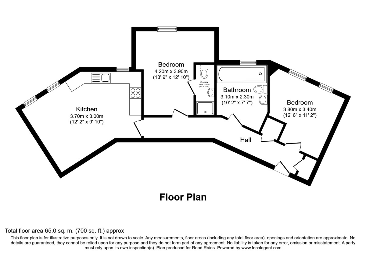 Floorplan of 2 bedroom  Flat to rent, Parrs Wood Road, Burnage, Manchester, M20