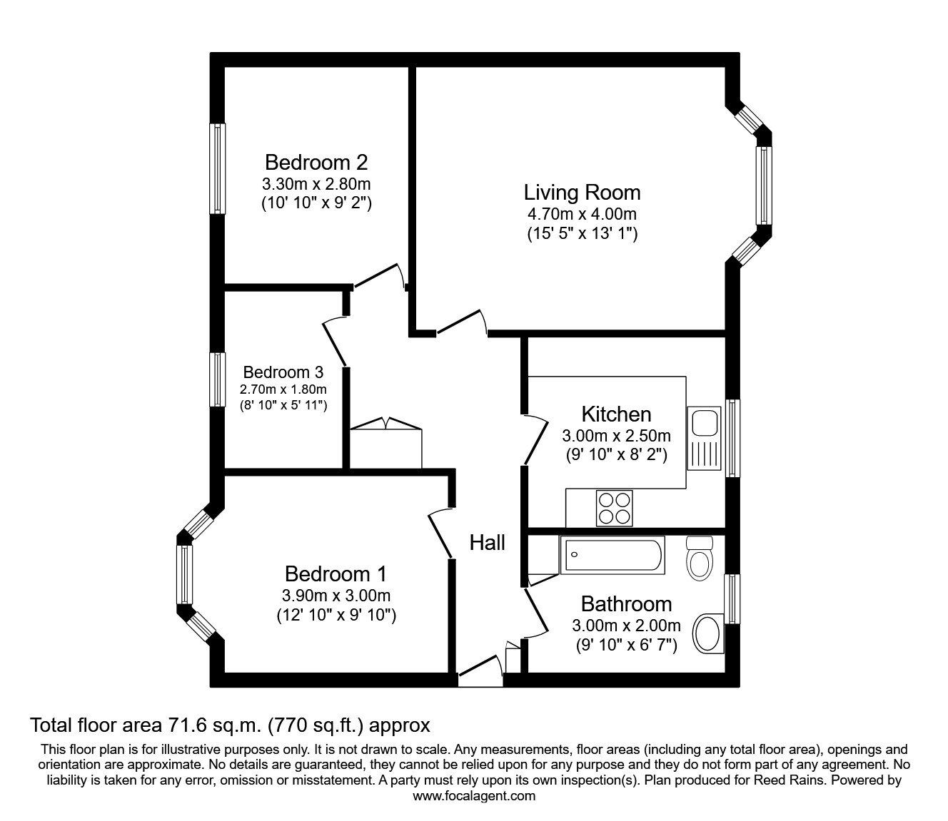 Floorplan of 3 bedroom  Flat to rent, Wilmslow Road, Manchester, Greater Manchester, M20