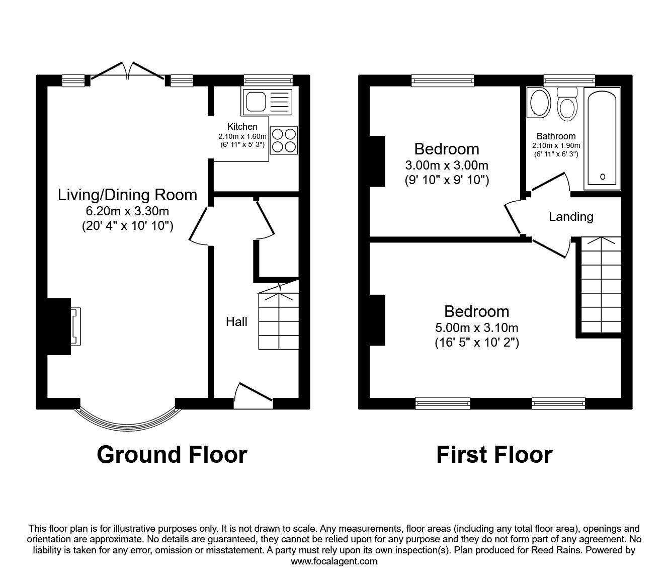 Floorplan of 2 bedroom  House to rent, Queenhill Road, Manchester, Greater Manchester, M22