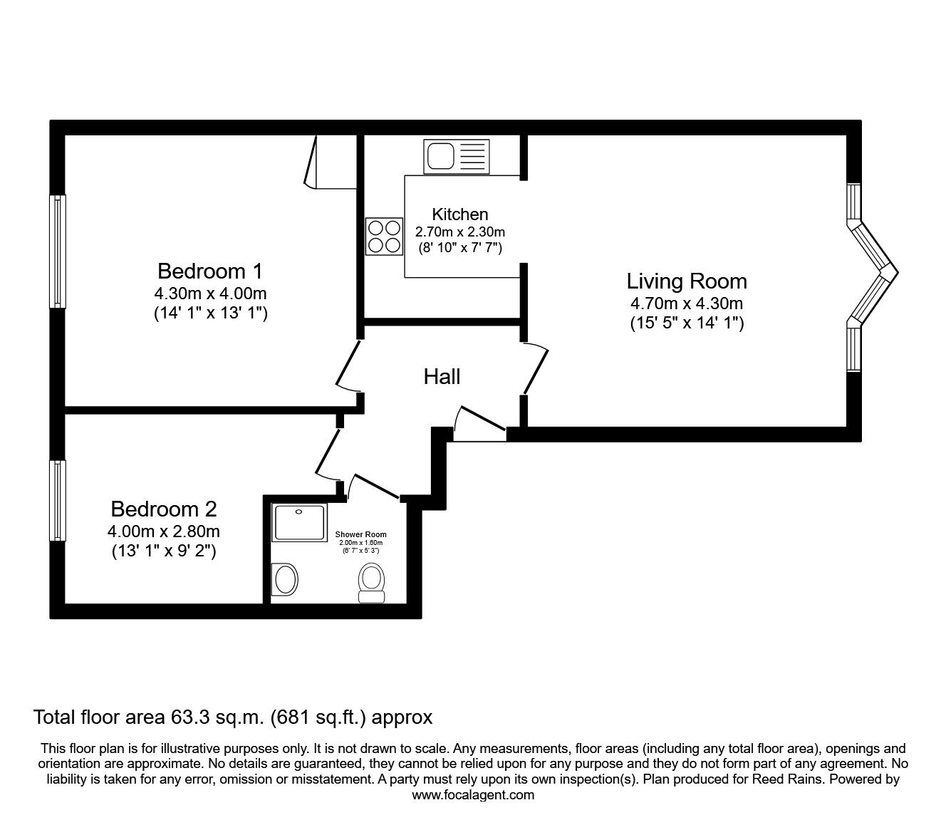 Floorplan of 2 bedroom  Flat for sale, Palatine Road, Manchester, Greater Manchester, M20