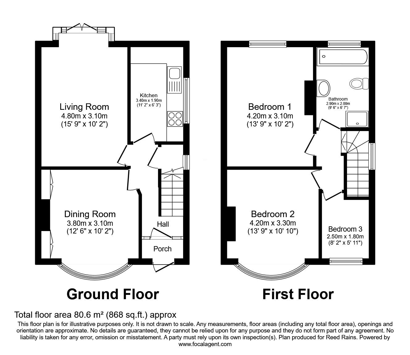 Floorplan of 3 bedroom Semi Detached House for sale, Heyridge Drive, Manchester, Greater Manchester, M22