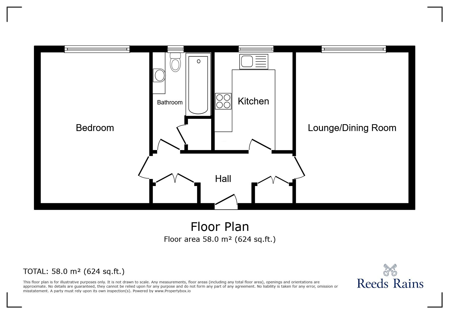 Floorplan of 1 bedroom  Flat for sale, Wilmslow Road, Manchester, Greater Manchester, M14