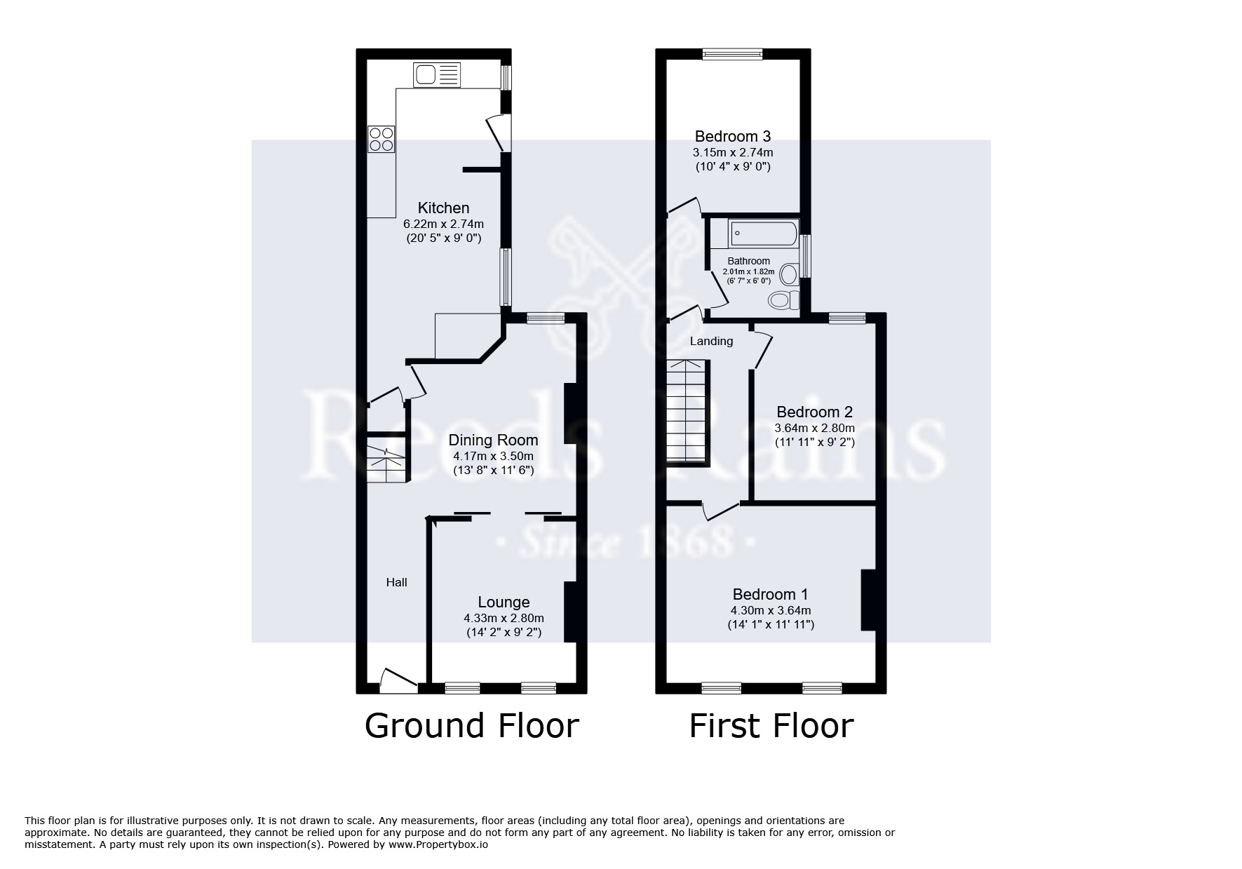 Floorplan of 3 bedroom Mid Terrace House to rent, Claridge Road, Manchester, Greater Manchester, M21