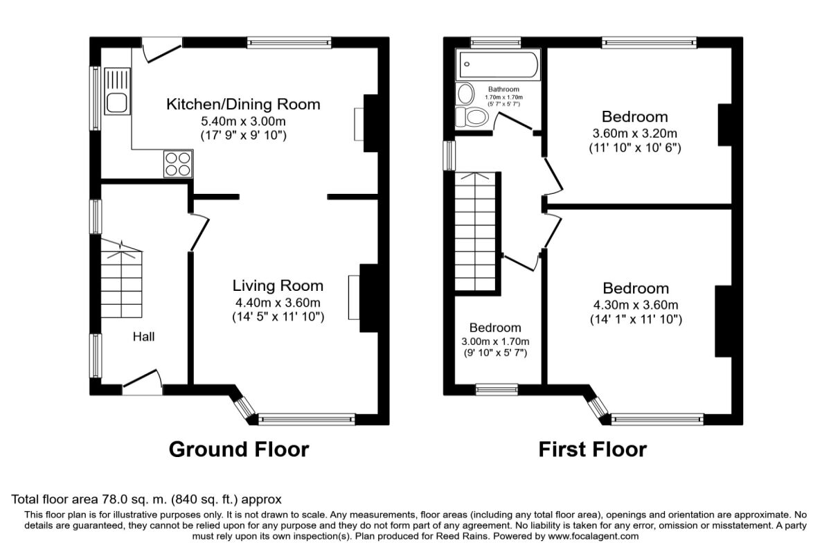 Floorplan of 3 bedroom Semi Detached House to rent, Parrs Wood Road, Manchester, Greater Manchester, M20