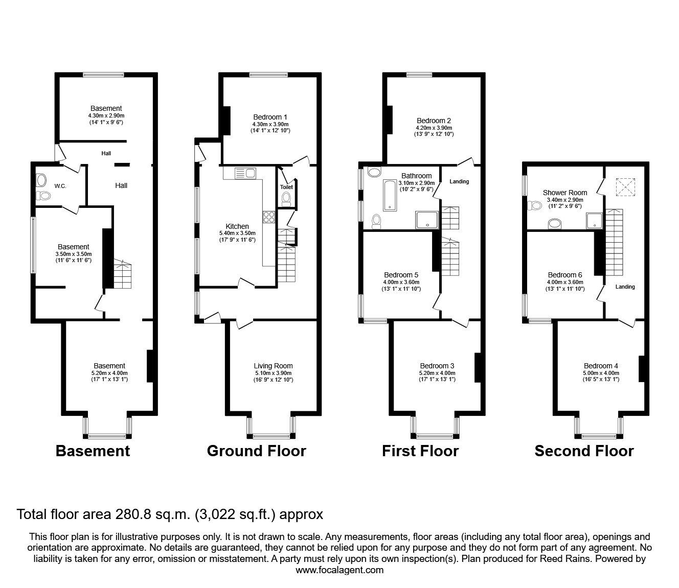 Floorplan of 5 bedroom  House to rent, Barlow Moor Road, Manchester, Greater Manchester, M21