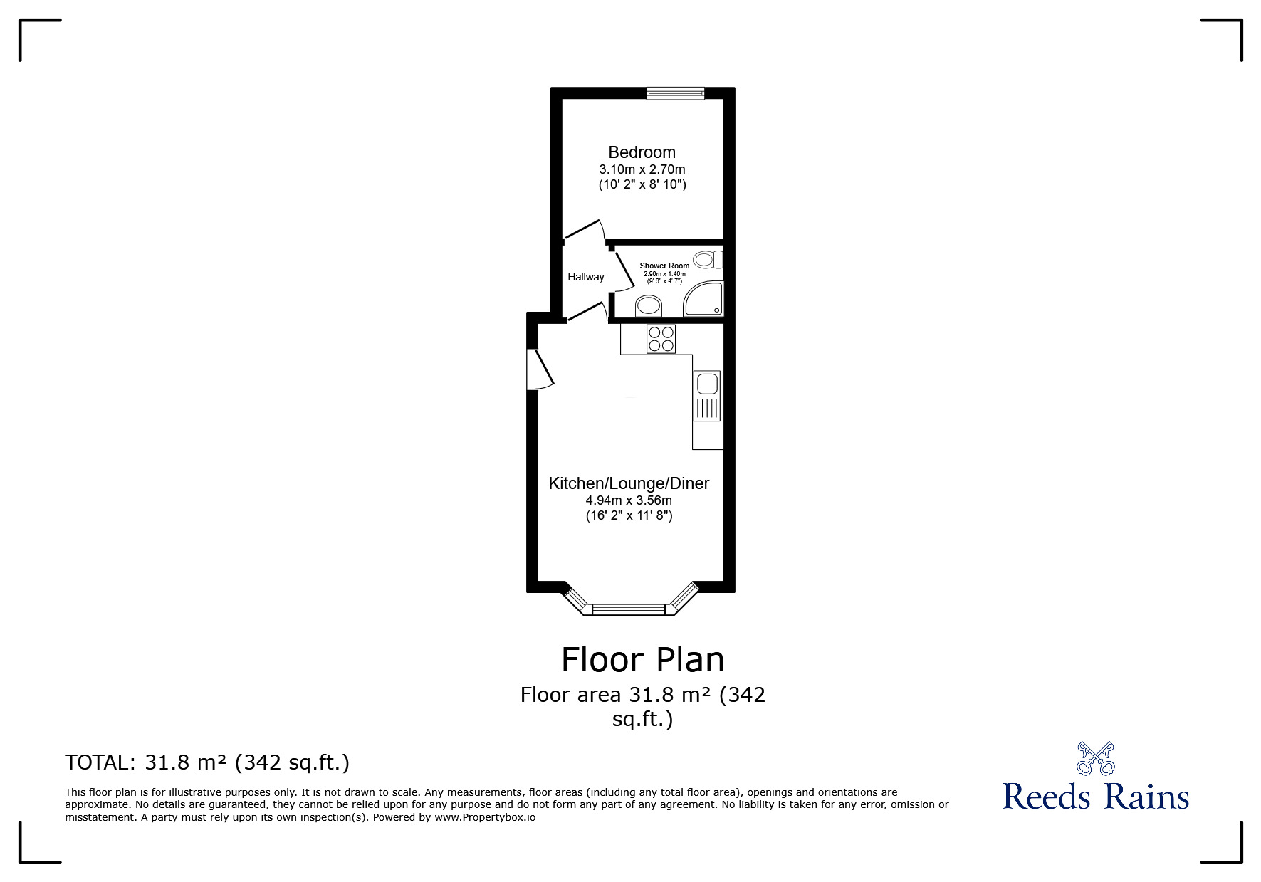 Floorplan of 1 bedroom  Flat to rent, Central Road, Manchester, Greater Manchester, M20