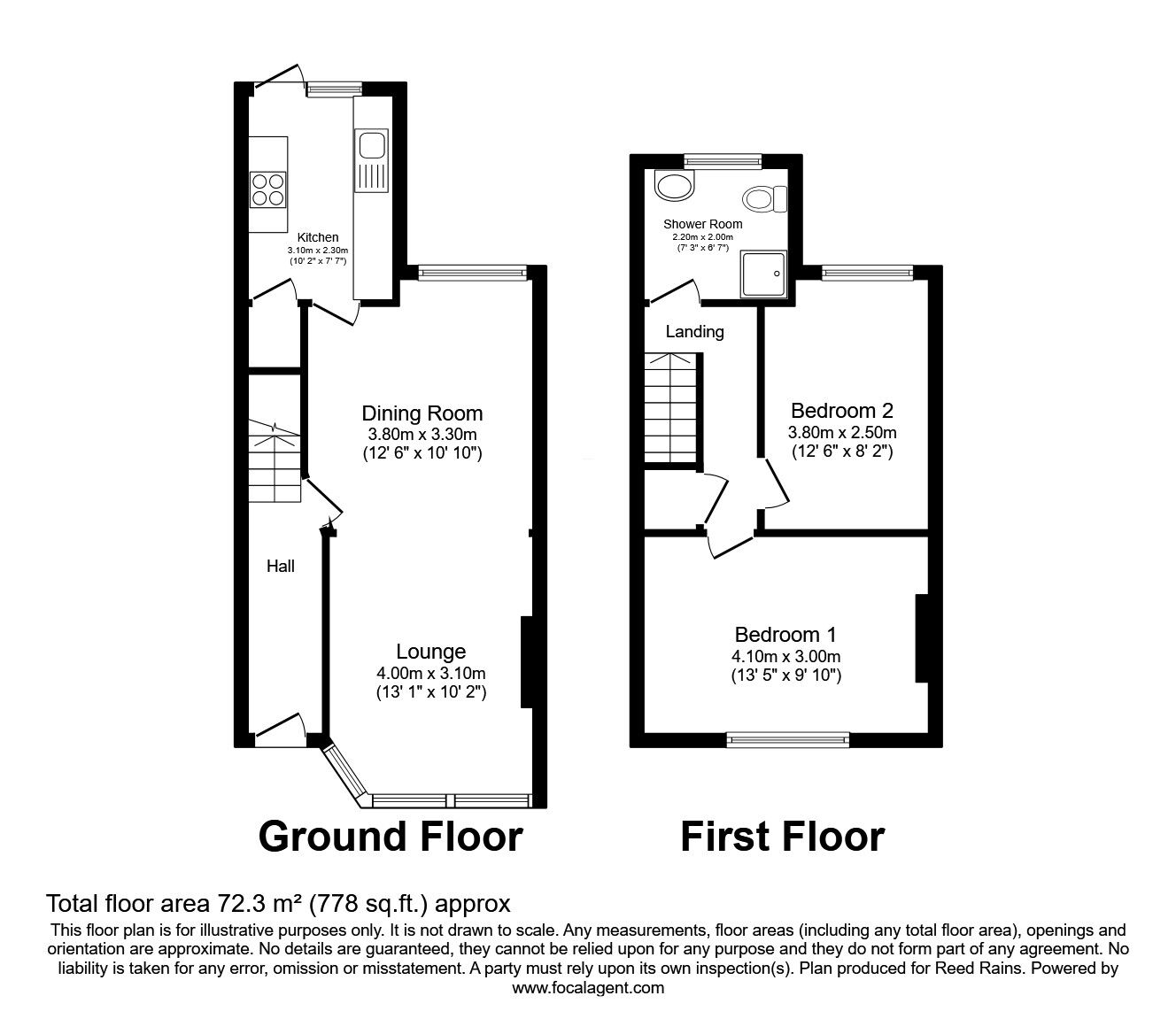 Floorplan of 2 bedroom Mid Terrace House for sale, Countess Road, Manchester, M20