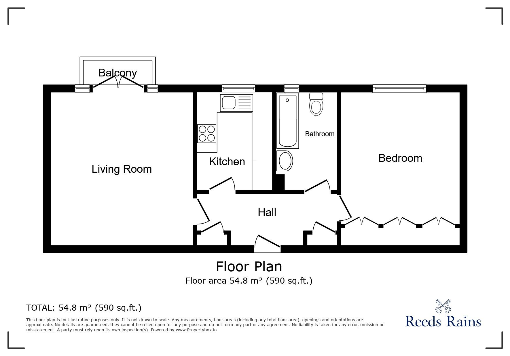 Floorplan of 1 bedroom  Flat for sale, Wilmslow Road, Manchester, Greater Manchester, M14