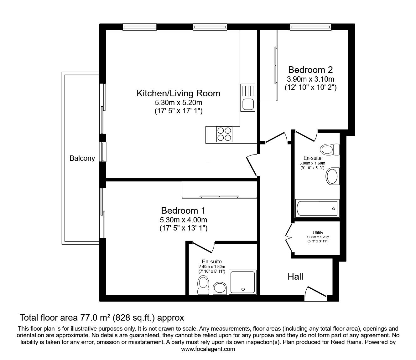 Floorplan of 2 bedroom  Flat for sale, Palatine Road, Manchester, Greater Manchester, M20