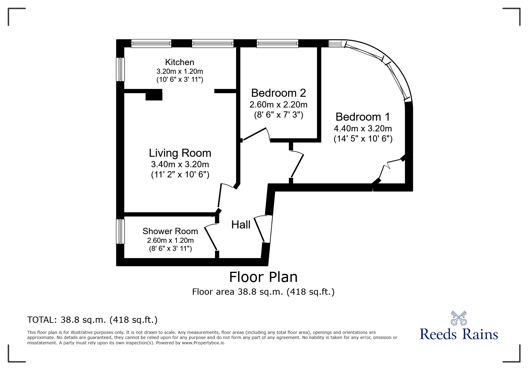 Floorplan of 2 bedroom  Flat to rent, Old Broadway, Manchester, Greater Manchester, M20