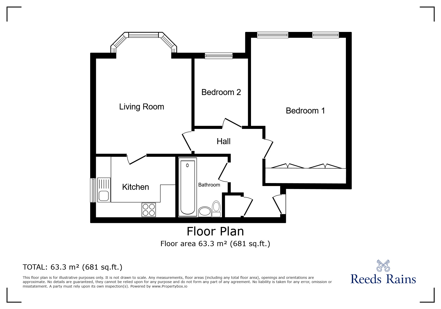 Floorplan of 2 bedroom  Flat for sale, Chervil Close, Manchester, Greater Manchester, M14