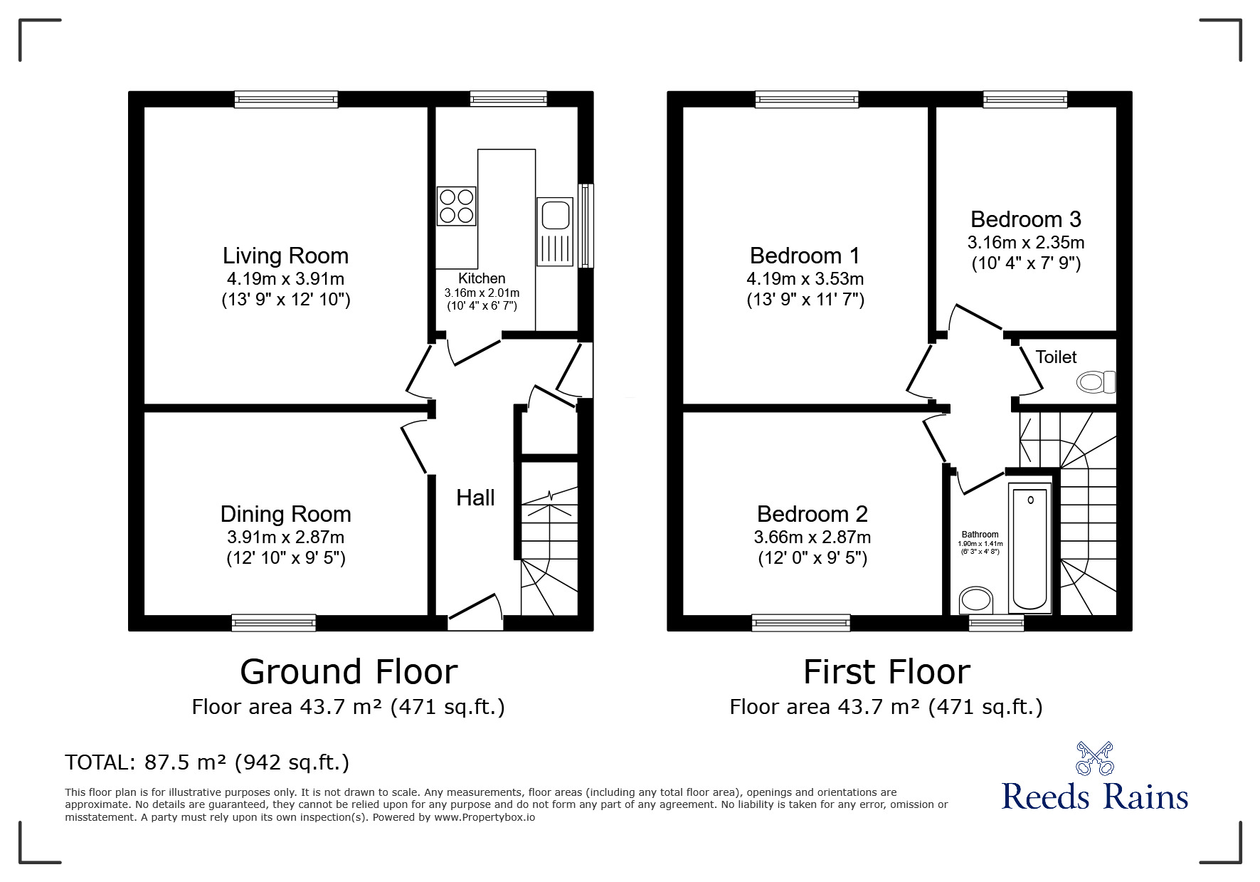 Floorplan of 3 bedroom Semi Detached House to rent, Doncaster Avenue, Manchester, Greater Manchester, M20