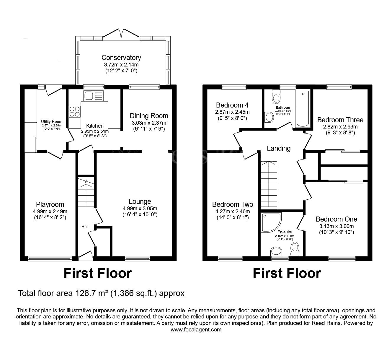 Floorplan of 4 bedroom Detached House for sale, Hunters Close, Dinnington, South Yorkshire, S25