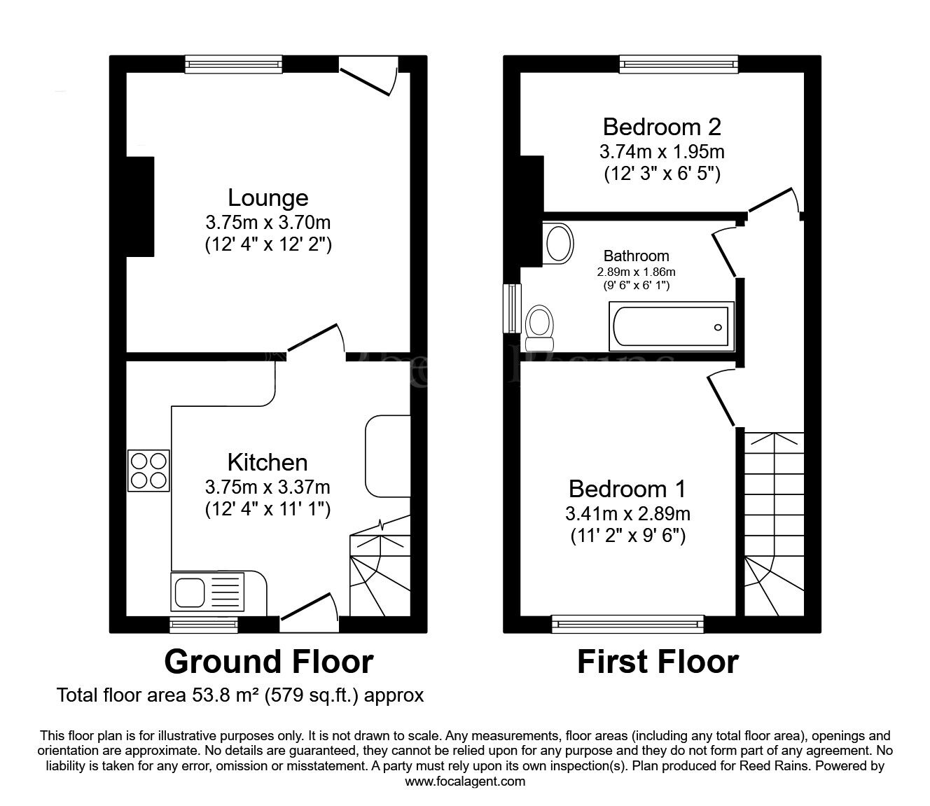 Floorplan of 2 bedroom Semi Detached House for sale, Victoria Street, Dinnington, Sheffield, S25