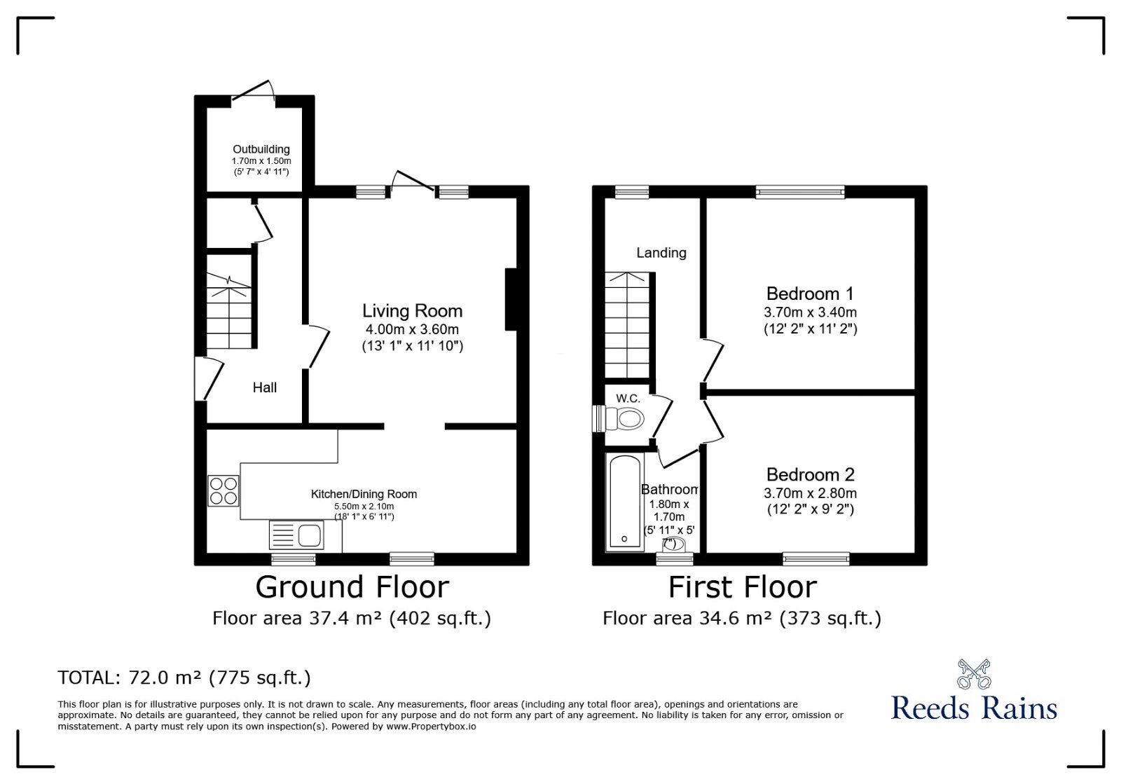 Floorplan of 2 bedroom Semi Detached House to rent, Shakespeare Drive, Dinnington, South Yorkshire, S25