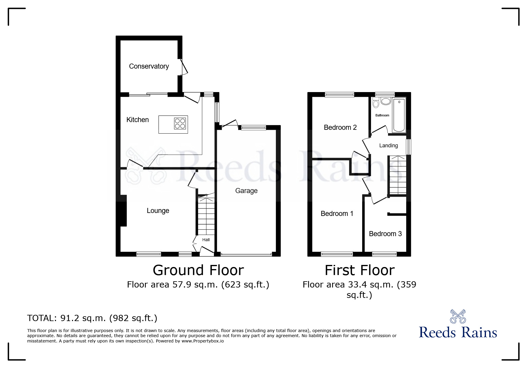 Floorplan of 3 bedroom Semi Detached House for sale, Ennerdale Close, North Anston, South Yorkshire, S25