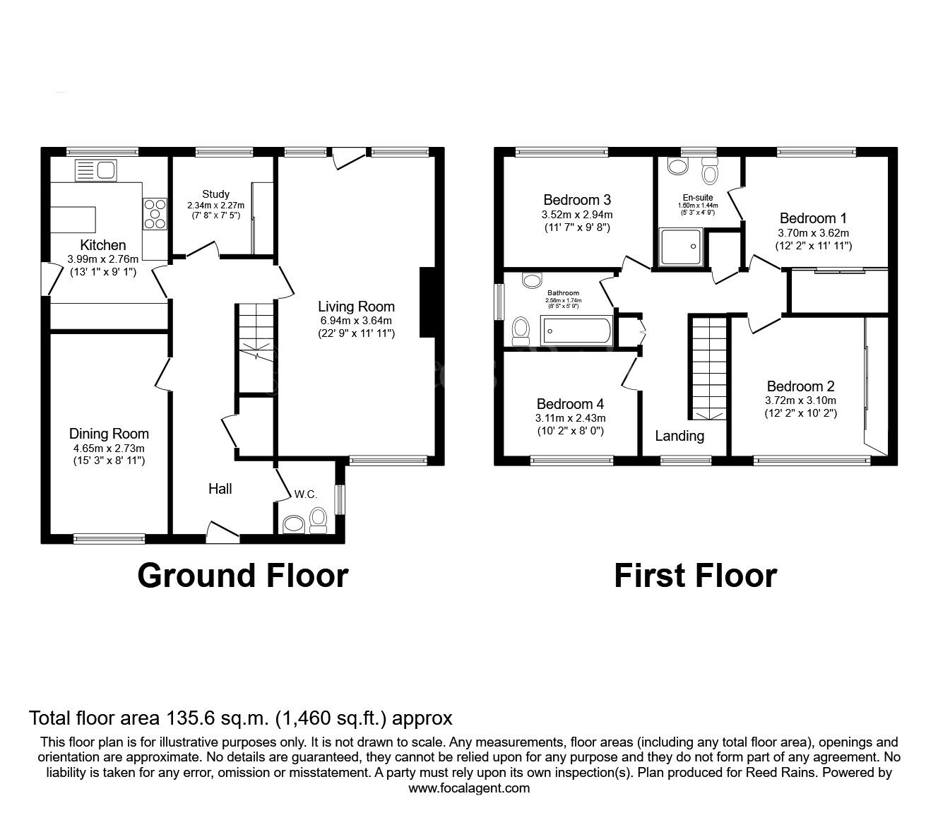 Floorplan of 4 bedroom Detached House for sale, Nemesia Close, South Anston, South Yorkshire, S25