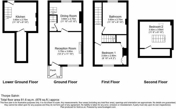 Floorplan of 1 bedroom Mid Terrace House for sale, Turnerwood, Thorpe Salvin, South Yorkshire, S80