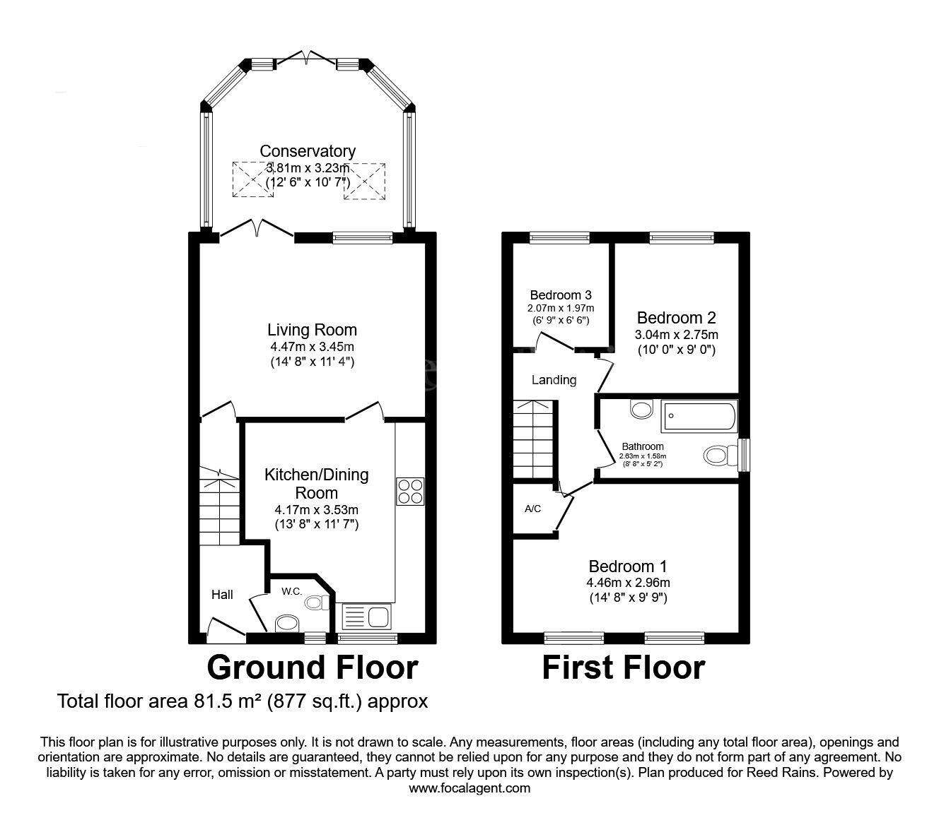 Floorplan of 3 bedroom Semi Detached House for sale, Euston Way, Dinnington, South Yorkshire, S25