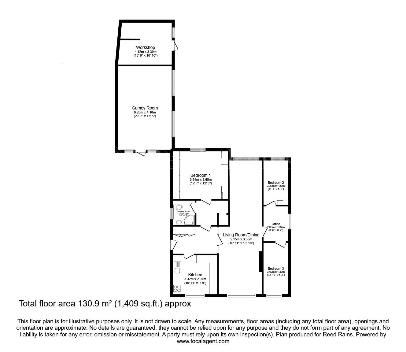 Floorplan of 3 bedroom Detached Bungalow for sale, Hooton Close, Laughton, South Yorkshire, S25