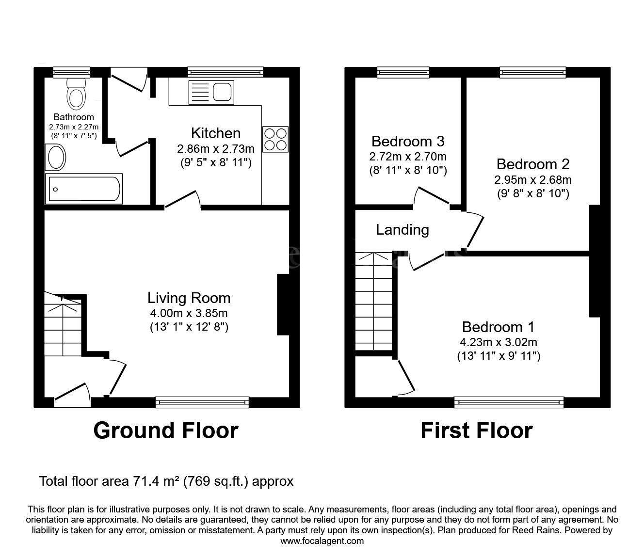 Floorplan of 3 bedroom Mid Terrace House for sale, South Street, Thurcroft, South Yorkshire, S66