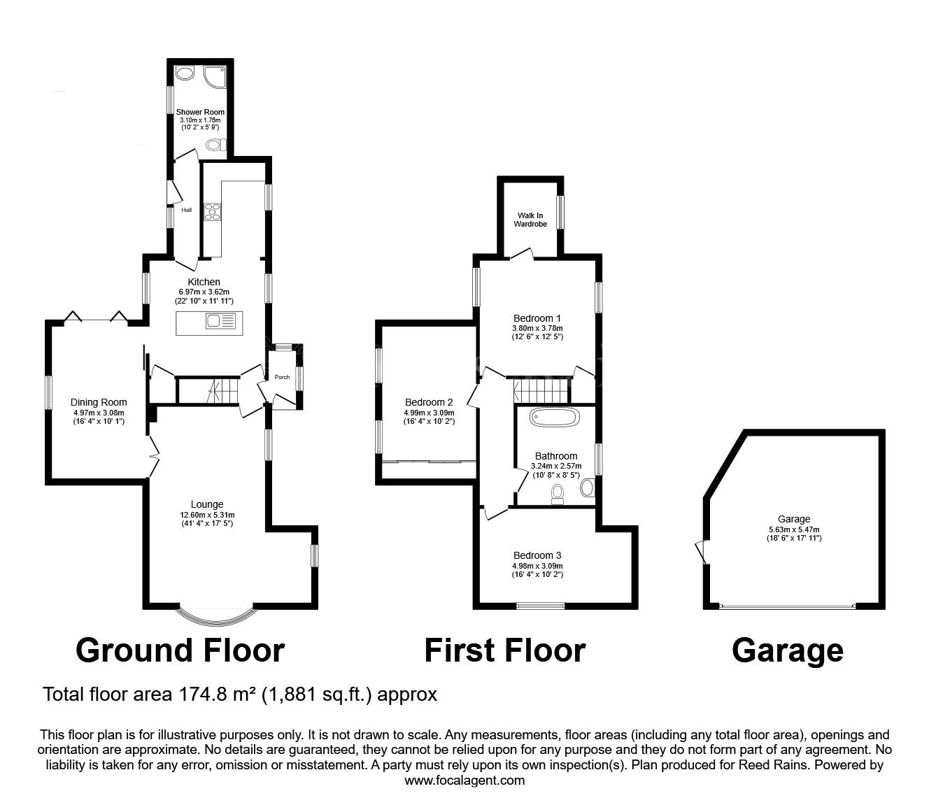 Floorplan of 3 bedroom Detached Property for sale, The Green, North Anston, South Yorkshire, S25