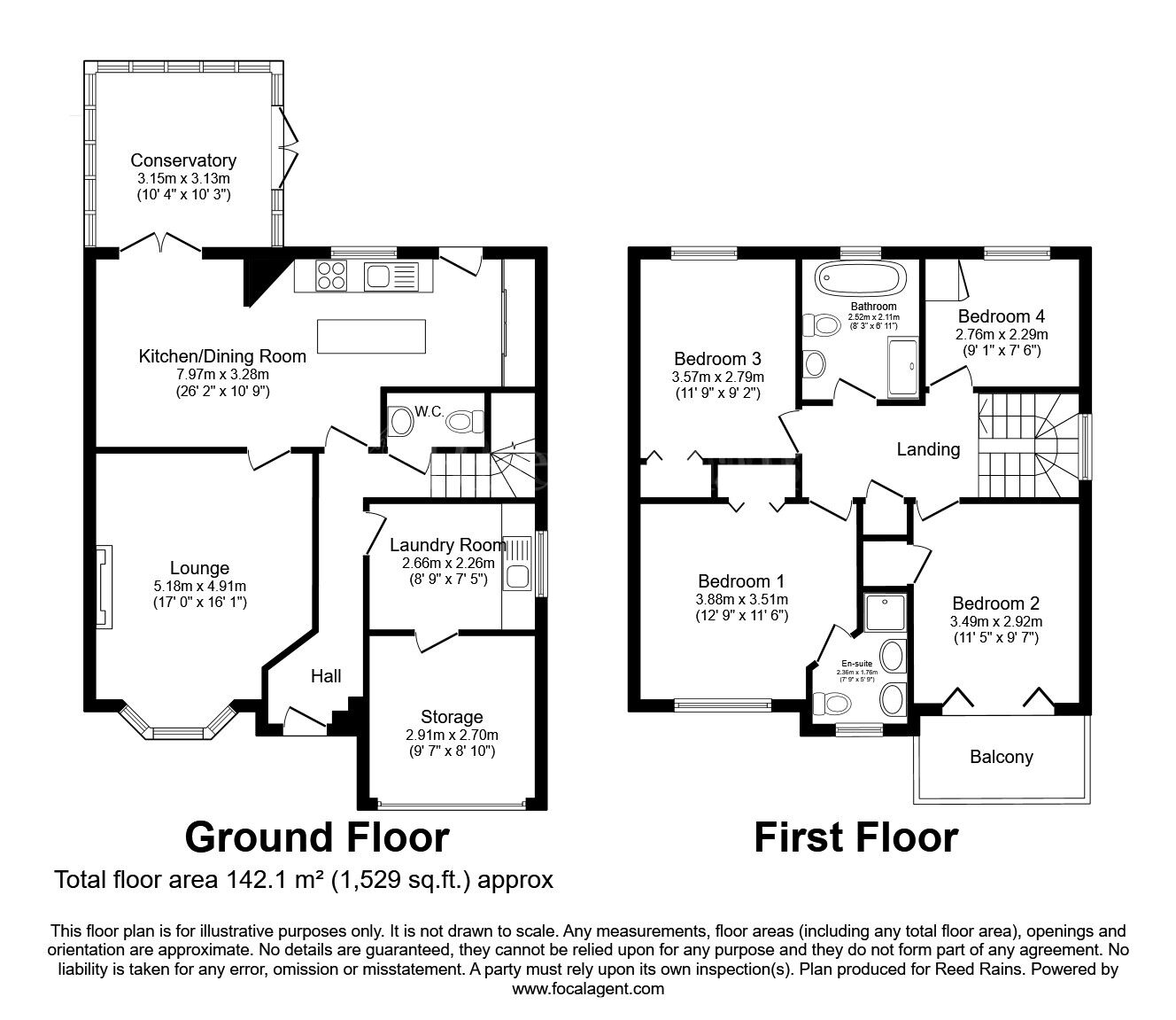 Floorplan of 4 bedroom Detached House for sale, Moses View, Shireoaks, Nottinghamshire, S81